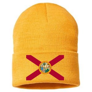 Flag Of Florida The Sunshine State Miami Orlando Tampa Sustainable Knit Beanie