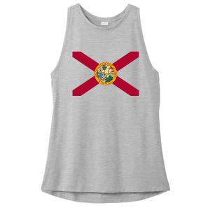 Flag Of Florida The Sunshine State Miami Orlando Tampa Ladies PosiCharge Tri-Blend Wicking Tank