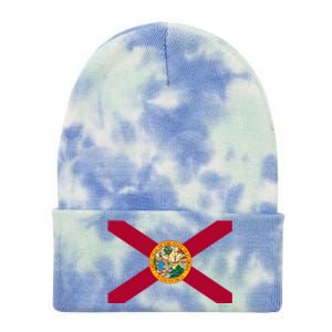 Flag Of Florida The Sunshine State Miami Orlando Tampa Tie Dye 12in Knit Beanie