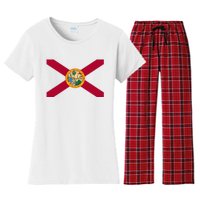 Flag Of Florida The Sunshine State Miami Orlando Tampa Women's Flannel Pajama Set