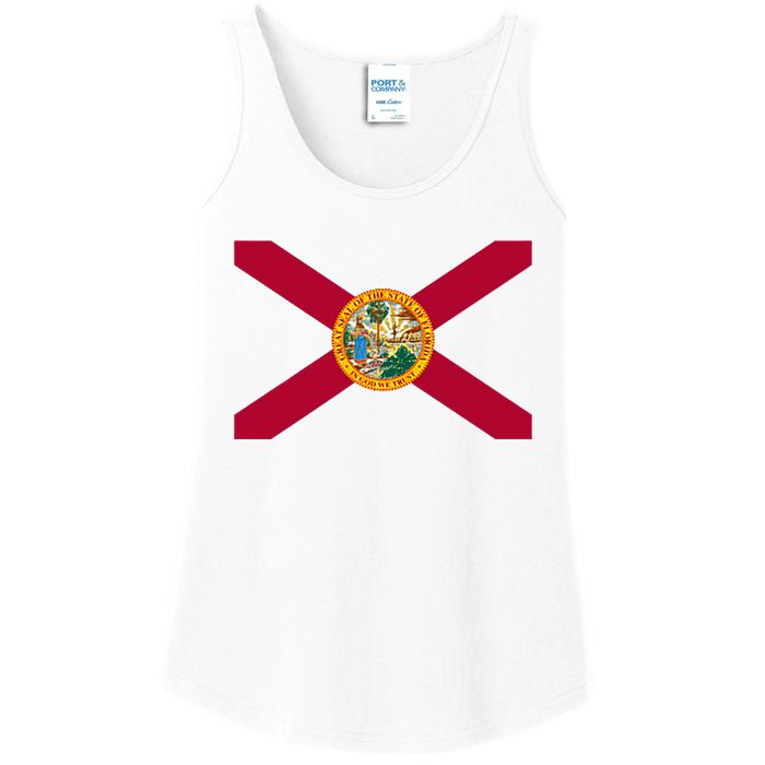 Flag Of Florida The Sunshine State Miami Orlando Tampa Ladies Essential Tank