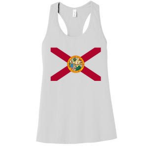 Flag Of Florida The Sunshine State Miami Orlando Tampa Women's Racerback Tank