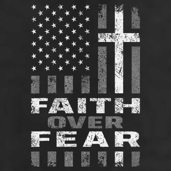 Faith Over Fear Christian Patriotism With Us Flag Beanie