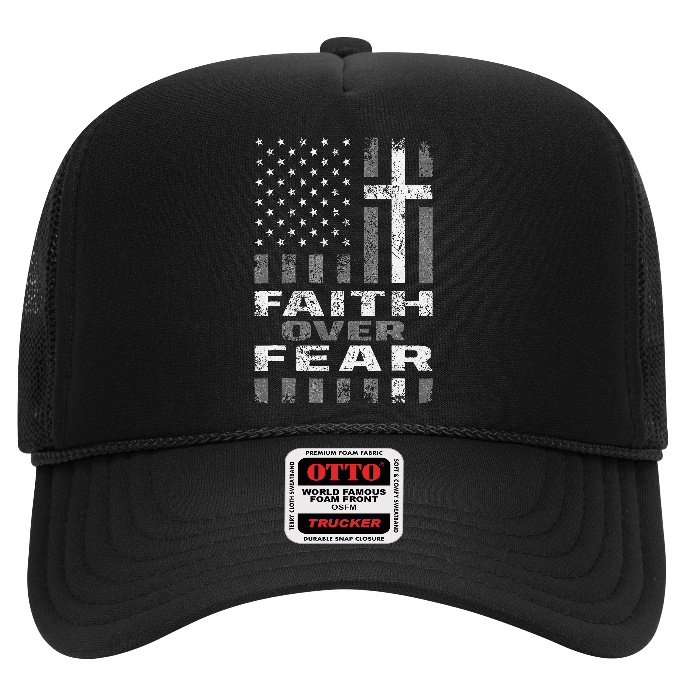 Faith Over Fear Christian Patriotism With Us Flag Hat