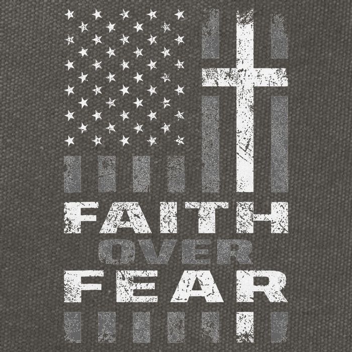 Faith Over Fear Christian Patriotism With Us Flag Cotton Canvas Backpack