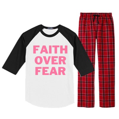 Faith Over Fear Breast Cancer Awareness Raglan Sleeve Pajama Set