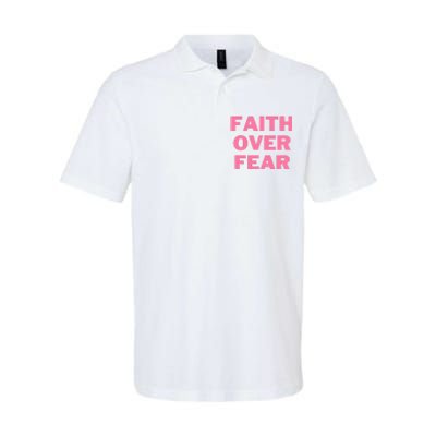 Faith Over Fear Breast Cancer Awareness Softstyle Adult Sport Polo