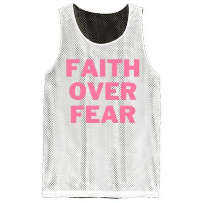 Faith Over Fear Breast Cancer Awareness Mesh Reversible Basketball Jersey Tank