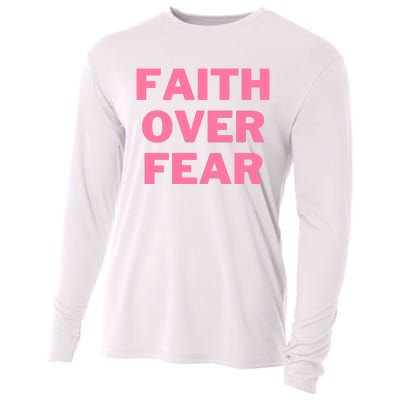 Faith Over Fear Breast Cancer Awareness Cooling Performance Long Sleeve Crew