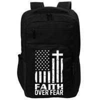 Faith Over Fear Conservative Christian US Flag Impact Tech Backpack