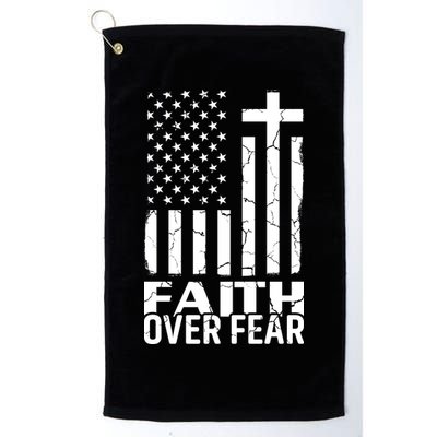Faith Over Fear Conservative Christian US Flag Golf Towel