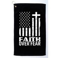Faith Over Fear Conservative Christian US Flag Golf Towel