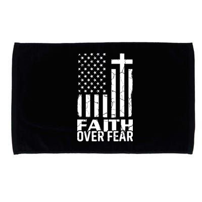 Faith Over Fear Conservative Christian US Flag Microfiber Hand Towel
