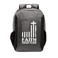 Faith Over Fear Conservative Christian US Flag Vector Backpack