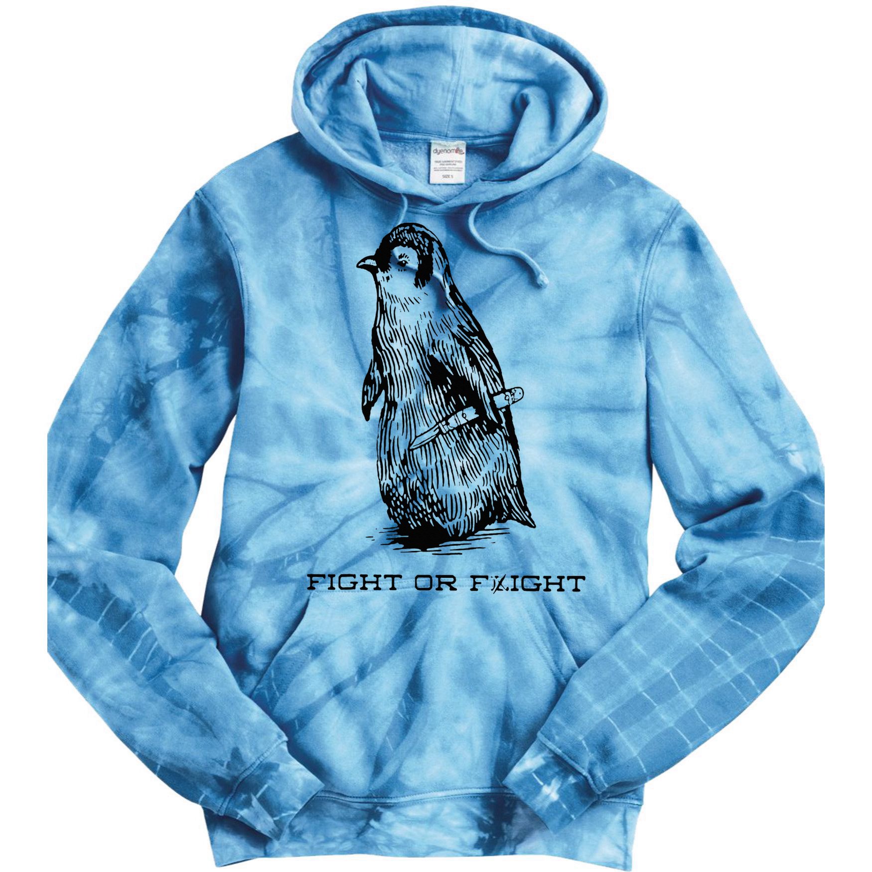 Fight or Flight Funny Penguin Pun Fight Or Flight Meme Tie Dye Hoodie