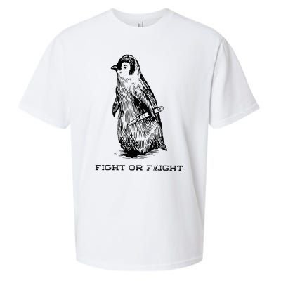 Fight or Flight Funny Penguin Pun Fight Or Flight Meme Sueded Cloud Jersey T-Shirt