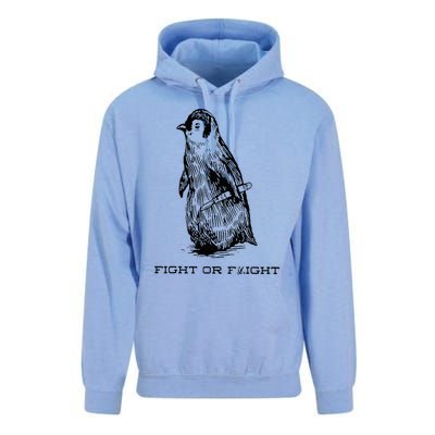 Fight or Flight Funny Penguin Pun Fight Or Flight Meme Unisex Surf Hoodie