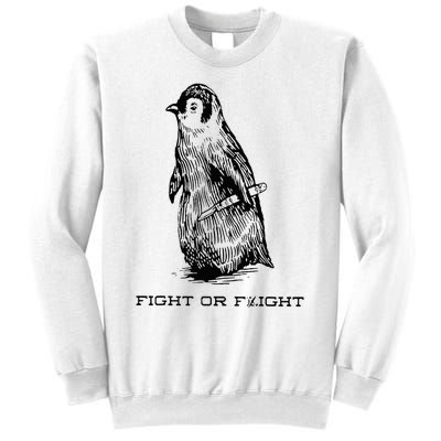 Fight or Flight Funny Penguin Pun Fight Or Flight Meme Sweatshirt