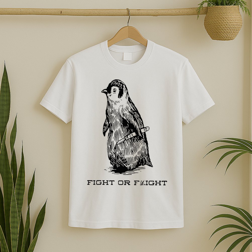 Fight or Flight Funny Penguin Pun Fight Or Flight Meme T-Shirt