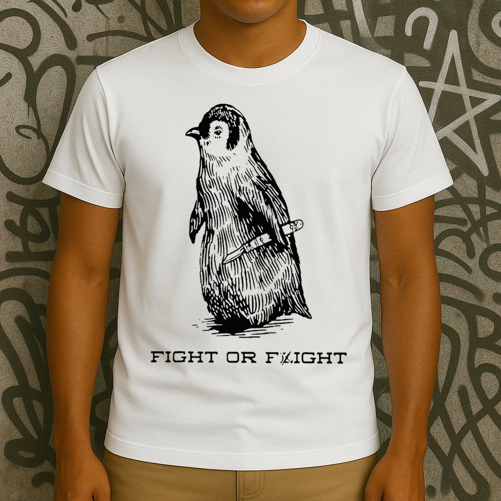 Fight or Flight Funny Penguin Pun Fight Or Flight Meme T-Shirt