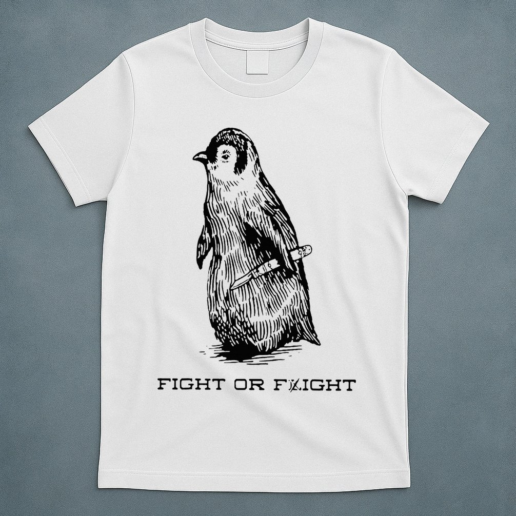 Fight or Flight Funny Penguin Pun Fight Or Flight Meme T-Shirt