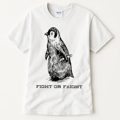 Fight or Flight Funny Penguin Pun Fight Or Flight Meme Tall T-Shirt