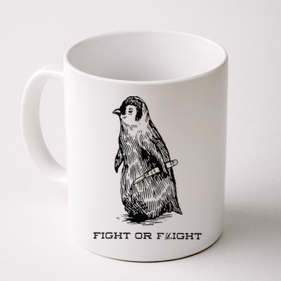 Fight or Flight Funny Penguin Pun Fight Or Flight Meme Mug