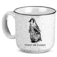 Fight or Flight Funny Penguin Pun Fight Or Flight Meme 15oz Campfire Ceramic Mug