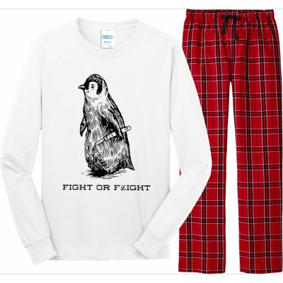 Fight or Flight Funny Penguin Pun Fight Or Flight Meme Long Sleeve Pajama Set