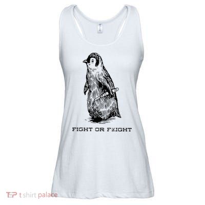 Fight or Flight Funny Penguin Pun Fight Or Flight Meme Ladies Essential Flowy Tank