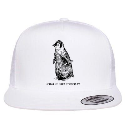 Fight or Flight Funny Penguin Pun Fight Or Flight Meme Flatbill Hat