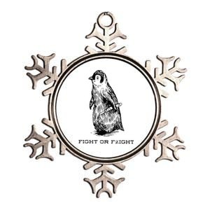 Fight or Flight Funny Penguin Pun Fight Or Flight Meme Metallic Star Ornament