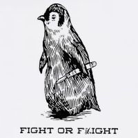 Fight or Flight Funny Penguin Pun Fight Or Flight Meme Cropped Pullover Crew