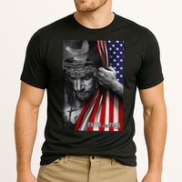 Faith Over Fear God Jesus Christian Flag Funny 4th Of July Cooling Performance Crew T-Shirt