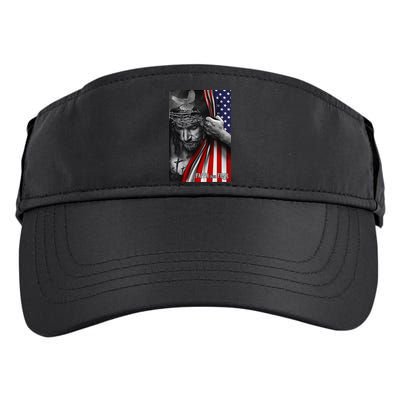 Faith Over Fear God Jesus Christian Flag Funny 4th Of July Adult Drive Performance Visor