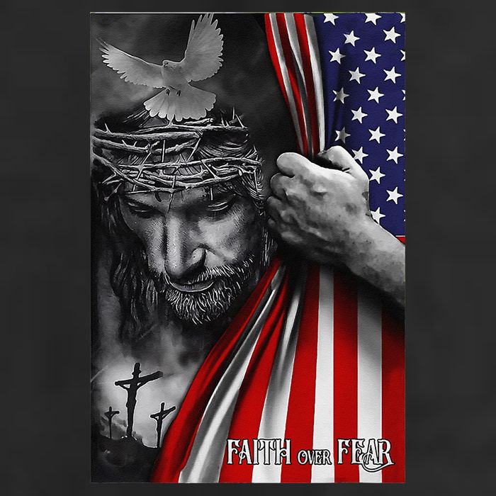 Faith Over Fear God Jesus Christian Flag Funny 4th Of July Adult Drive Performance Visor