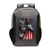 Faith Over Fear God Jesus Christian Flag Funny 4th Of July Vector Backpack