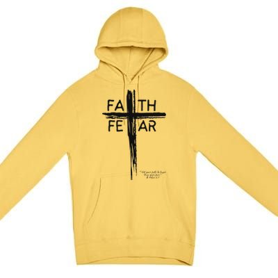 Faith Over Fear Inspirational Design Premium Pullover Hoodie