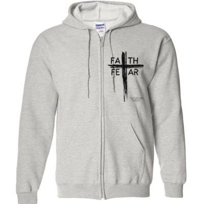 Faith Over Fear Inspirational Design Full Zip Hoodie