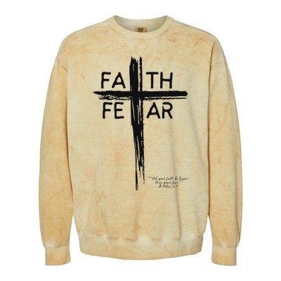 Faith Over Fear Inspirational Design Colorblast Crewneck Sweatshirt