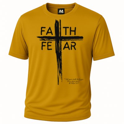 Faith Over Fear Inspirational Design Cooling Performance Crew T-Shirt