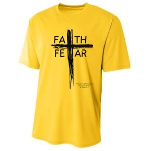 Faith Over Fear Inspirational Design Performance Sprint T-Shirt