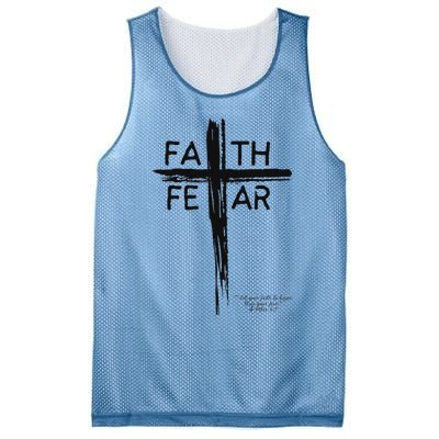 Faith Over Fear Inspirational Design Mesh Reversible Basketball Jersey Tank