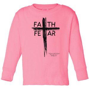 Faith Over Fear Inspirational Design Toddler Long Sleeve Shirt