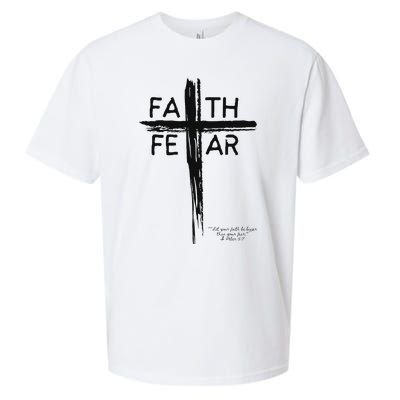 Faith Over Fear Inspirational Design Sueded Cloud Jersey T-Shirt