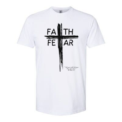 Faith Over Fear Inspirational Design Softstyle CVC T-Shirt