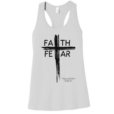 Faith Over Fear Inspirational Design Women's Racerback Tank