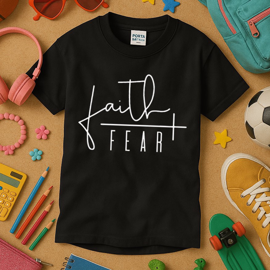 Faith Over Fear Jesus Religious Faith Christian Kids T-Shirt