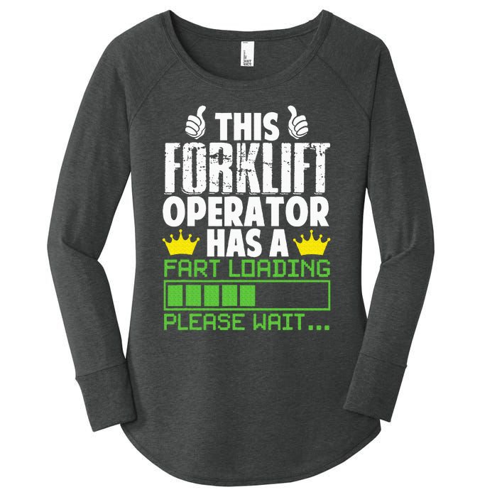 Forklift Operator Fart Loading Oddly Specific Funny Ironic Women's Perfect Tri Tunic Long Sleeve Shirt