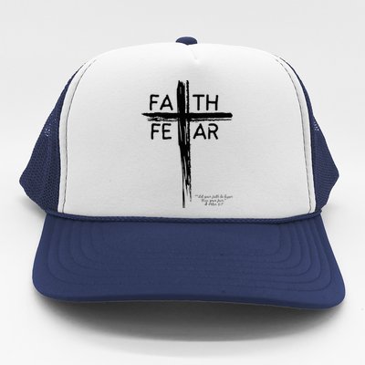 Faith Over Fear Inspirational Christian Design Trucker Hat